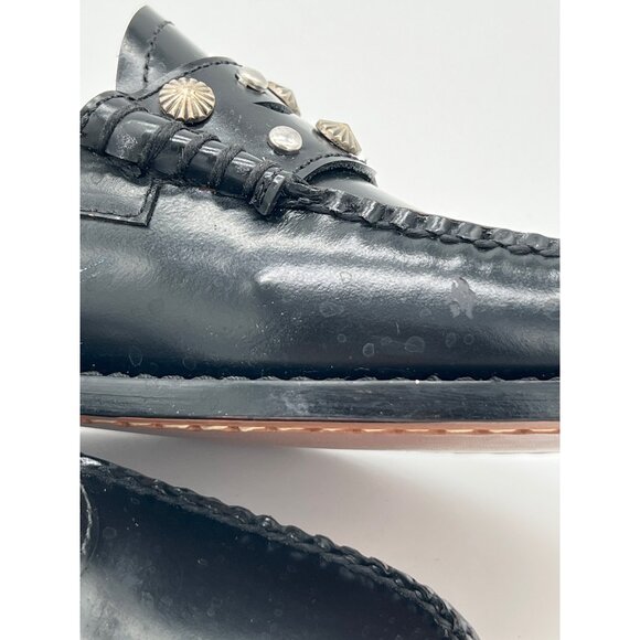 G.H. Bass Weejuns Womens Size 6M Black Studded Loafers Leather - Picture 10 of 12